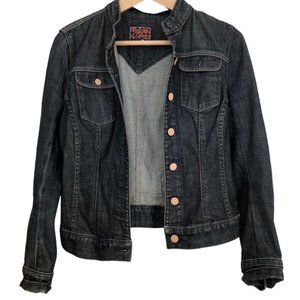 seven for all mankind dark wash as new denim jean jacket m